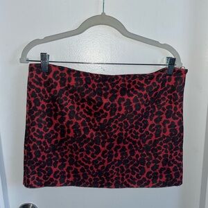 Princess Polly Red and Black Leopard Mini Skirt